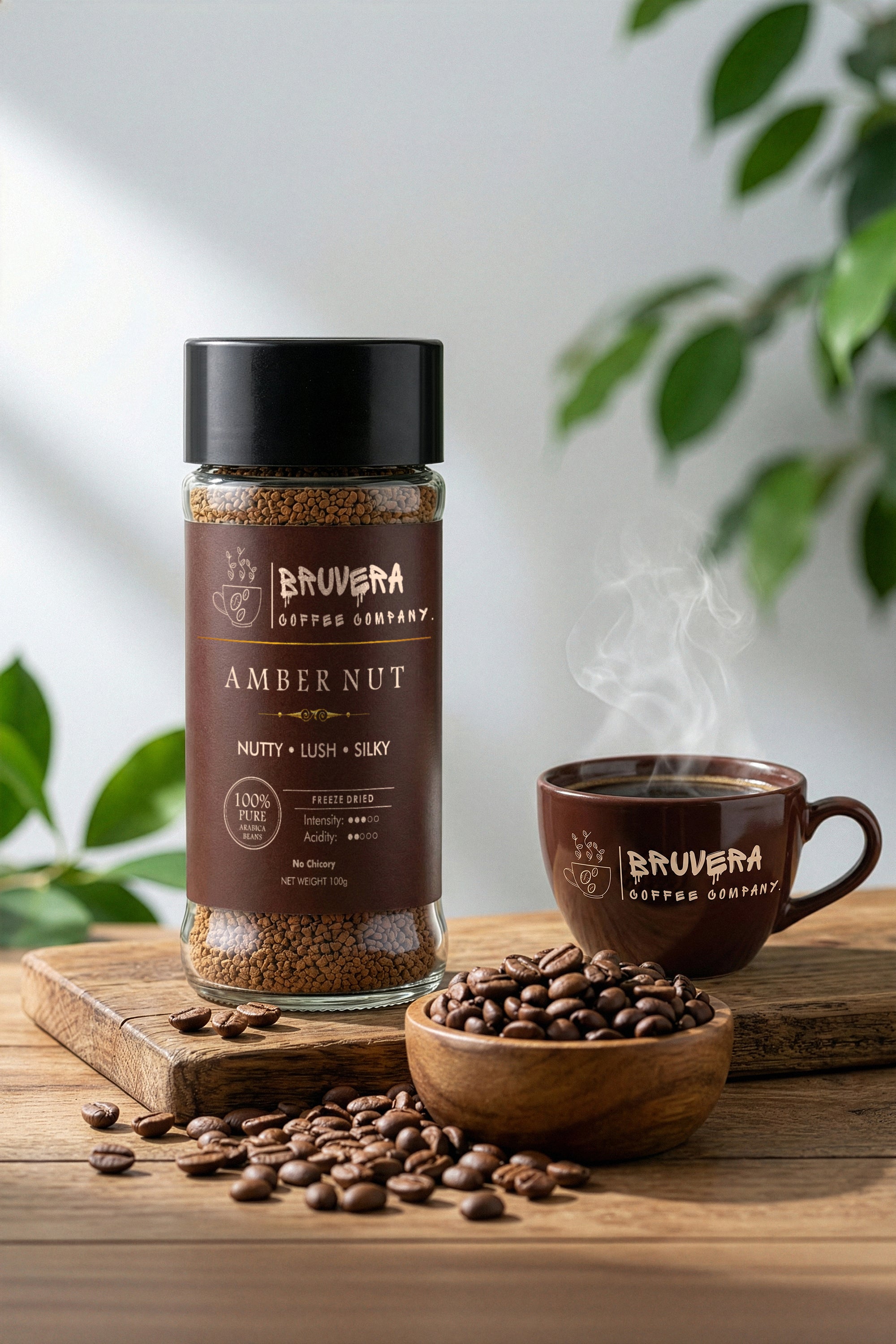 BRUVERA 100% Arabica Freeze-Dried Instant Coffee – Premium Flavoured(100g)